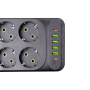 Изображение Сетевой фильтр удлинитель 5 м на 6 розеток 4 USB 2 Type-C и кнопкой выключения HP-5-16 ИМ Light-Deco 4 