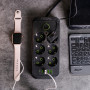 Изображение Сетевой фильтр 5 м удлинитель F06U на 6 розеток 4 USB 1 Type-C и кнопкой отключения Черный HP-5-26 ИМ Light-Deco 1 