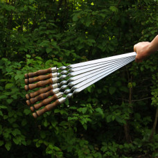 Шампуры для Люля-кебаб с деревянной ручкой из нержавейки 6 шт