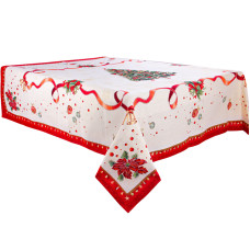Скатерть гобеленовая новогодняя с люрексом Lefard "NAVIDAD" 140x140 см (716-116)