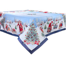 Скатертина гобеленова новорічна з люрексом Lefard "VILLAGE" 100x100 см (716-037)
