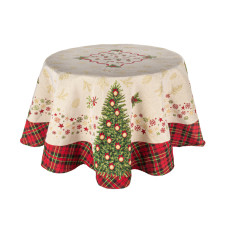 Скатертина новорічна гобеленова кругла Lefard "Christmas delight" 140 см (732-388)