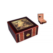 Шкатулка-хьюмідор для сигар, 18х18х9 см