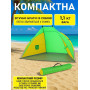 Изображение Палатка пляжная тент "Ракушка" (210х120х100 см) WM-0T103, Желто-зеленая/ Автоматическая двухместная палатка ИМ Light-Deco 3 