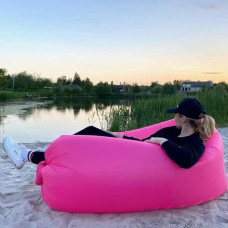 Надувной матрас (180х70 см) AIR SOFA CLOUD, Розовый / Шезлонг надувной / Ламзак