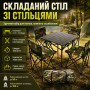 Изображение Складной стол для пикника 53х53х50см + 4 стула, Камуфляж / Стол и стулья для пикника / Туристический столик раскладной ИМ Light-Deco 
