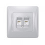 Изображение Розетка CAT6+CAT6 двойная компьютерная серебряный шёлк VIDEX BINERA ИМ Light-Deco 1 