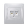 Изображение Розетка CAT6+CAT3 подвійна срібний шовк VIDEX BINERA ИМ Light-Deco 1 
