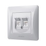 Изображение Розетка CAT6+CAT3 подвійна срібний шовк VIDEX BINERA ИМ Light-Deco 2 