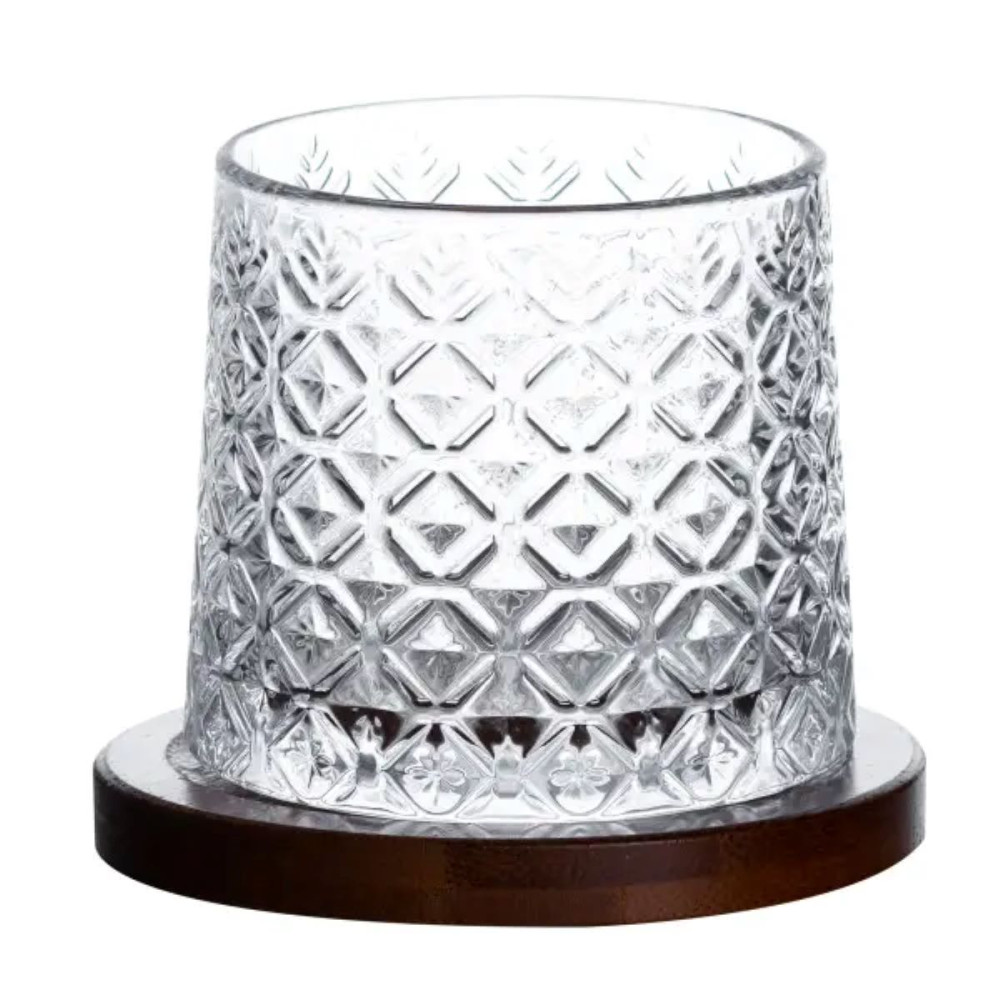 Зображення Стакан для виски 300 мл с бамбуковой подставкой HP1602 ИМ Light-Deco 