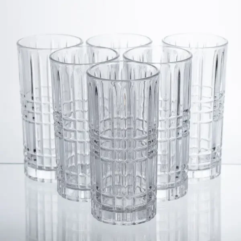 Зображення Набор стаканов Geometric Glass 6 штук по 300 мл с рельефным узором HP-17-3 ИМ Light-Deco 