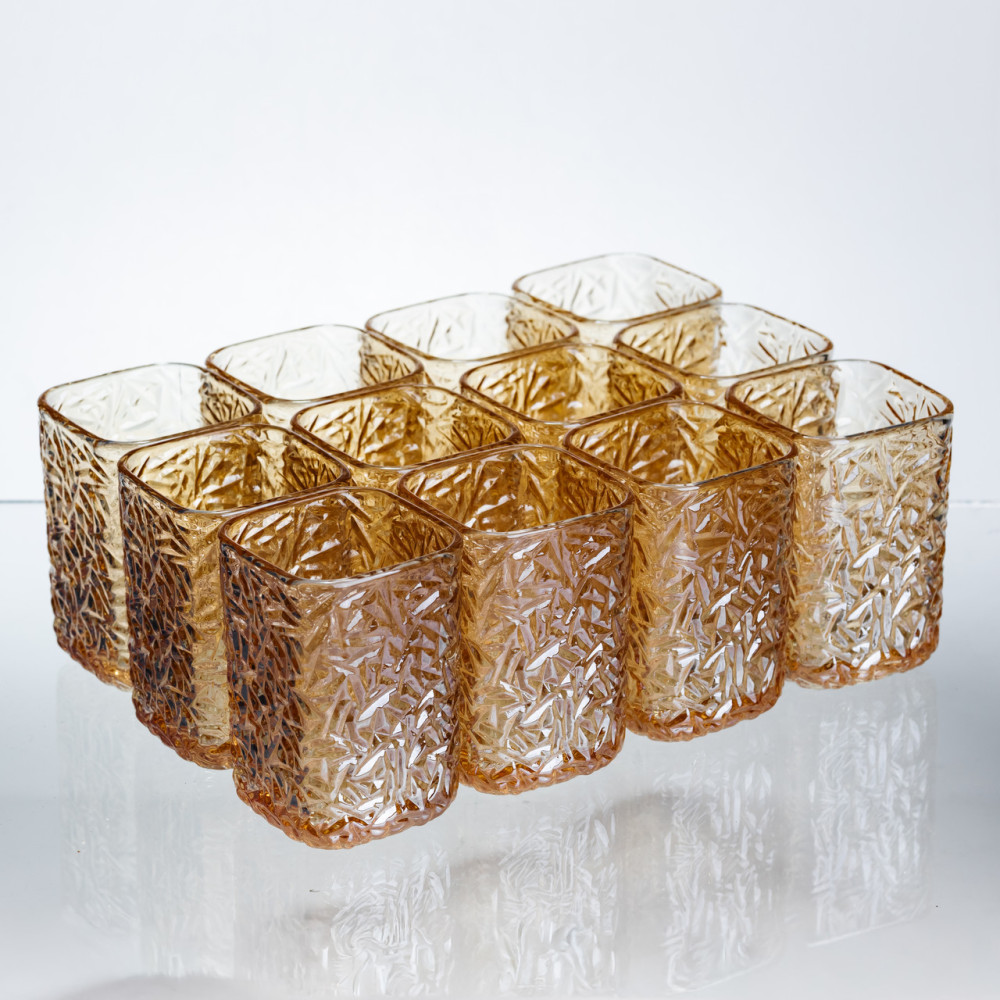 Изображение Набор стаканов для напитков Matrix Glass 12 штук по 195 мл коричневый HP-17-44 ИМ Light-Deco 