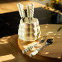 Изображение Набор десертных ложек и вилок на 3 персоны с подставкой из фарфора Light House LG-30224-WT хром белый 15 см ИМ Light-Deco 4 
