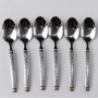 Зображення Набор чайных ложек 6 штук из нержавеющей стали 14.5 см ложки десертные глянцевая полировка столовые приборы HP-16978-07 ИМ Light-Deco 3 