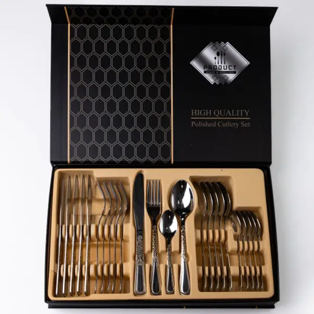 Зображення Набор столовых приборов из нержавеющей стали на 6 персон столовая ложка нож в подарочной упаковке HP-16978-24 ИМ Light-Deco 1 