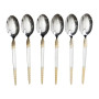 Зображення Столовые ложки 6 штук из нержавеющей стали ложки столовые 21 см Серебро с золотом HP-20-37 ИМ Light-Deco 