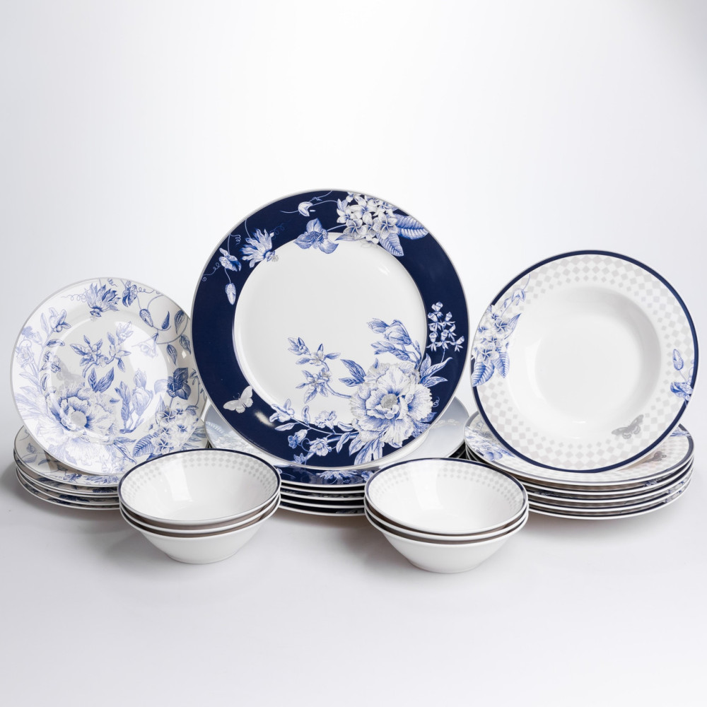 Зображення Столовый сервиз на 6 персон фарфоровый Blossom Blue 24 предмети Yiwu HP-7-713N ИМ Light-Deco 
