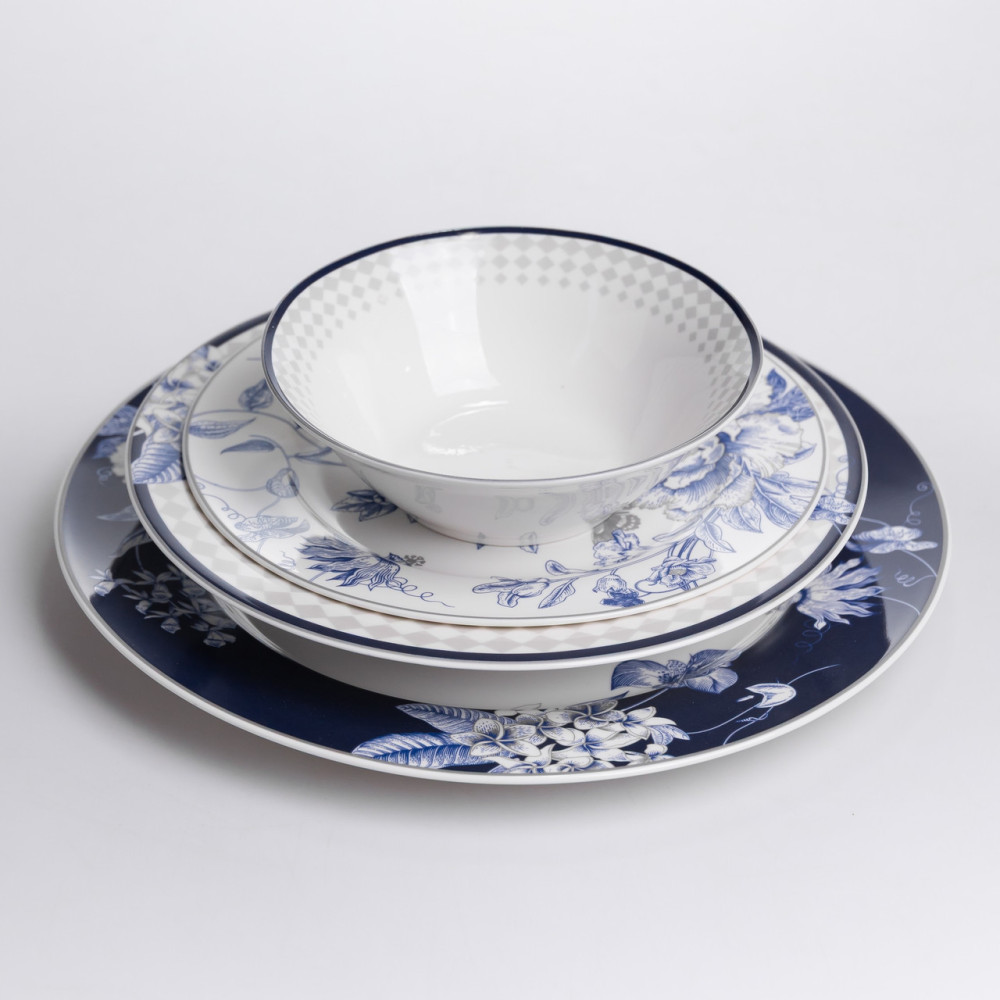 Зображення Столовый сервиз на 6 персон фарфоровый Blossom Blue 24 предмети Yiwu HP-7-713N ИМ Light-Deco 6 