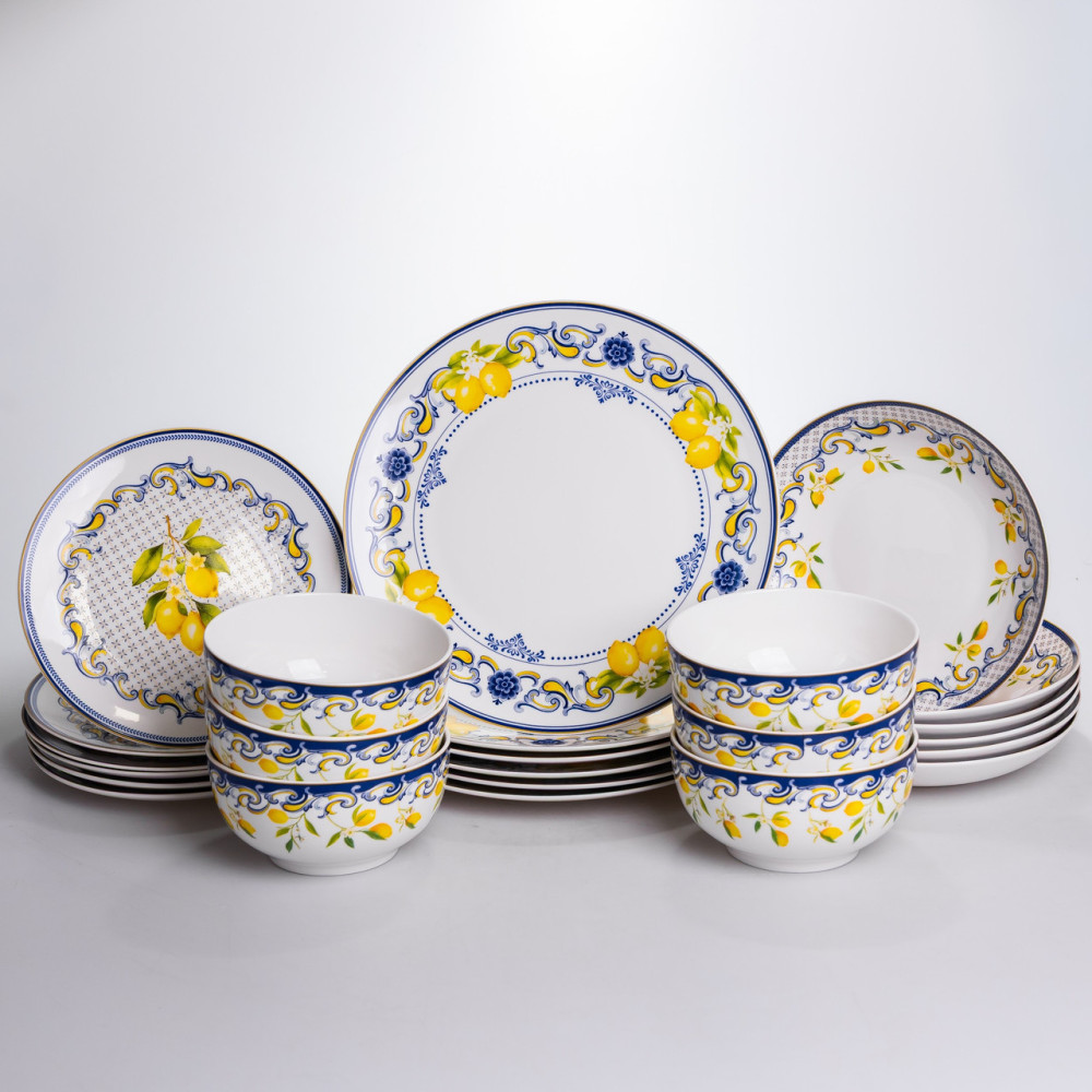 Зображення Столовый сервиз на 6 персон фарфоровый Positano 24 предмета Yiwu HP-7-714N ИМ Light-Deco 