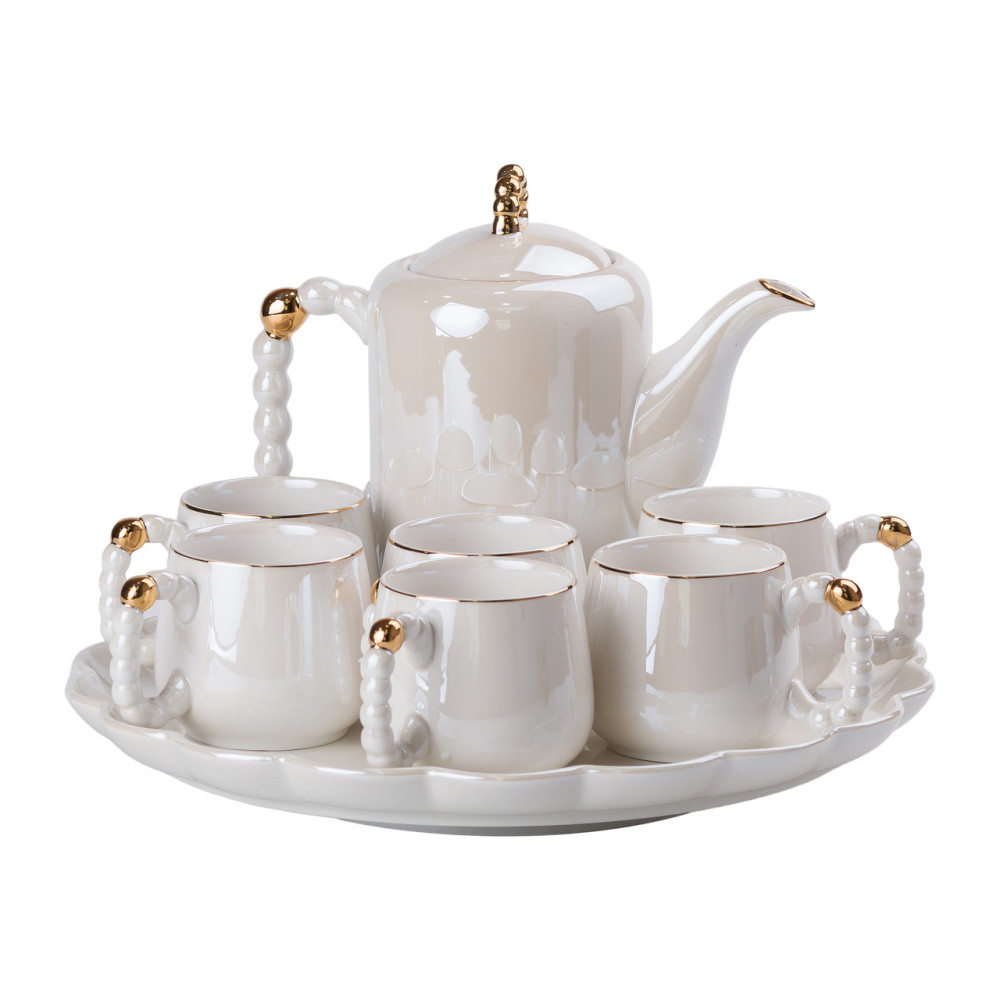Зображення Чайний набір Light House на 6 персон із заварювальним чайником та фарфоровою підставкою LG-30002 Білий ИМ Light-Deco 