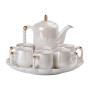Зображення Чайний набір Light House на 6 персон із заварювальним чайником та фарфоровою підставкою LG-30002 Білий ИМ Light-Deco 