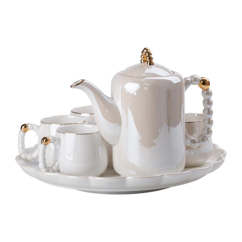 Зображення Чайний набір Light House на 6 персон із заварювальним чайником та фарфоровою підставкою LG-30002 Білий ИМ Light-Deco 5 