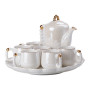Зображення Чайний набір Light House на 6 персон із заварювальним чайником та фарфоровою підставкою LG-30002 Білий ИМ Light-Deco 6 