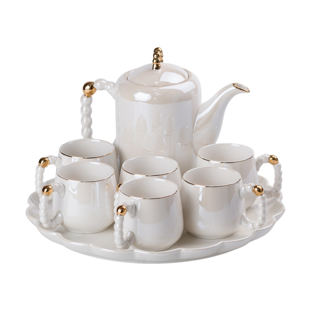 Зображення Чайний набір Light House на 6 персон із заварювальним чайником та фарфоровою підставкою LG-30002 Білий ИМ Light-Deco 7 