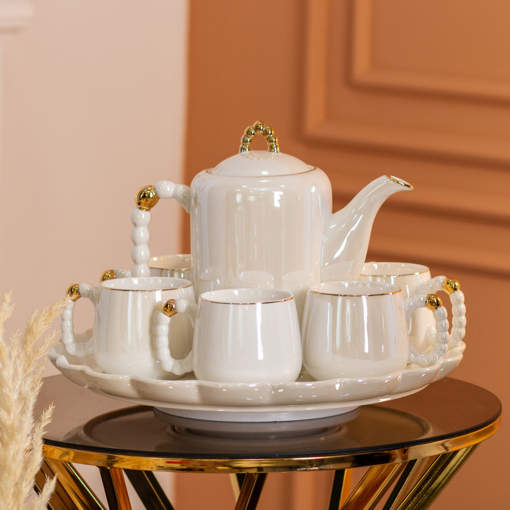 Зображення Чайний набір Light House на 6 персон із заварювальним чайником та фарфоровою підставкою LG-30002 Білий ИМ Light-Deco 8 