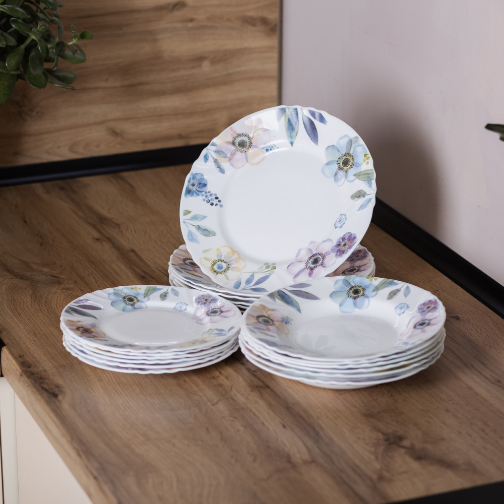 Зображення Столовый сервиз фарфоровый на 6 персон 18 предметов Белый HP-7-717 ИМ Light-Deco 6 