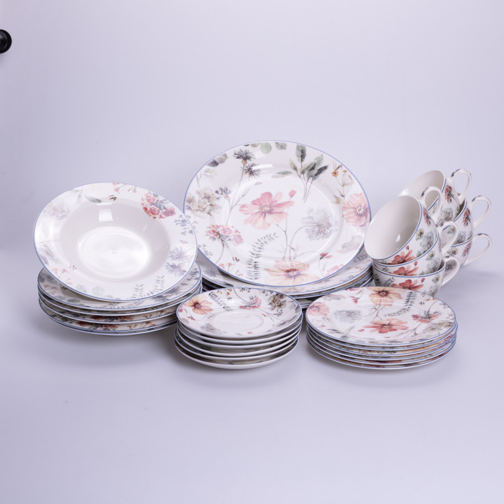 Зображення Столовый сервиз из фарфора Fleur на 6 персон 30 предметов HP-HK-5 ИМ Light-Deco 