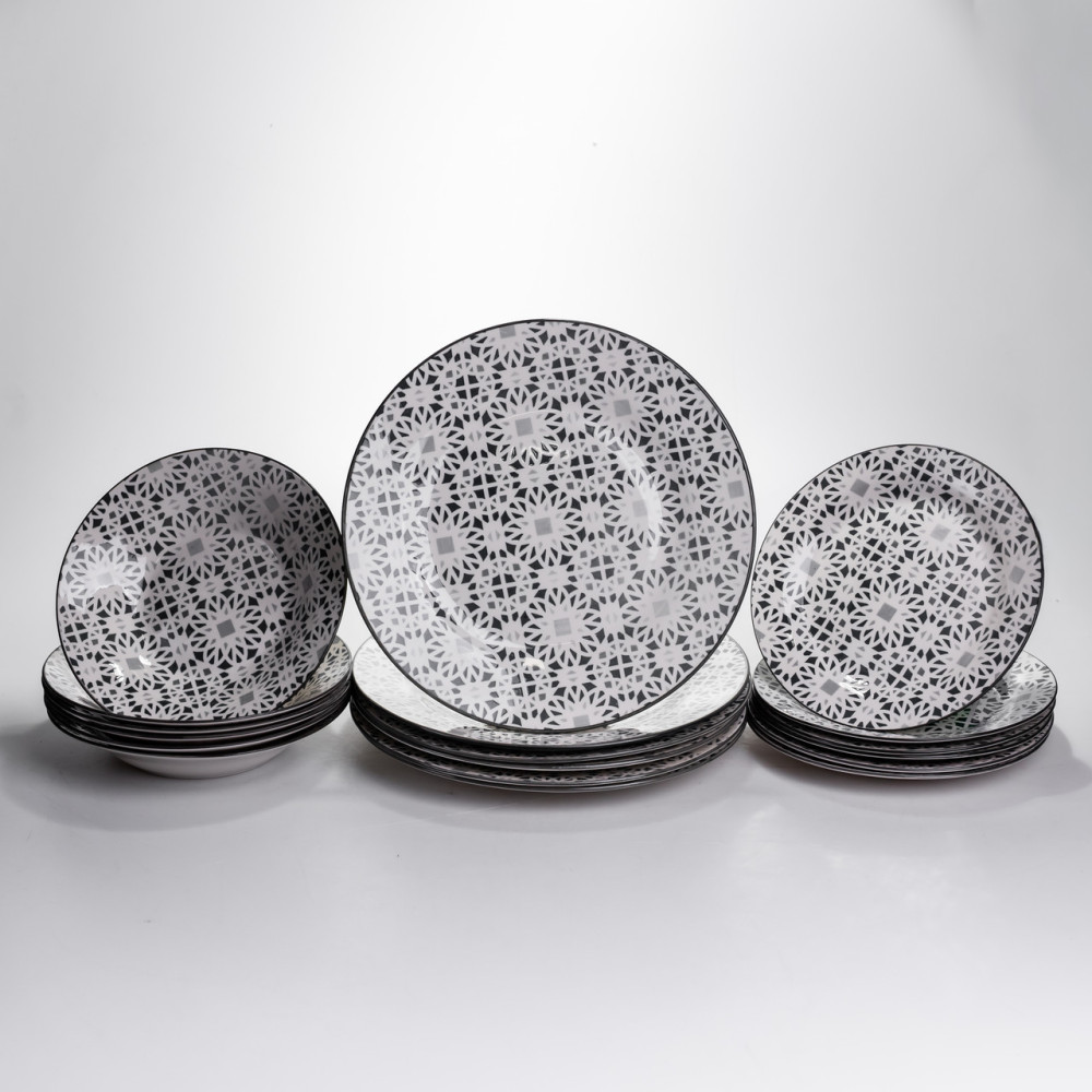 Зображення Столовый сервиз на 6 персон 18 предметов набор фарфоровых тарелок HP-HK-A2 ИМ Light-Deco 