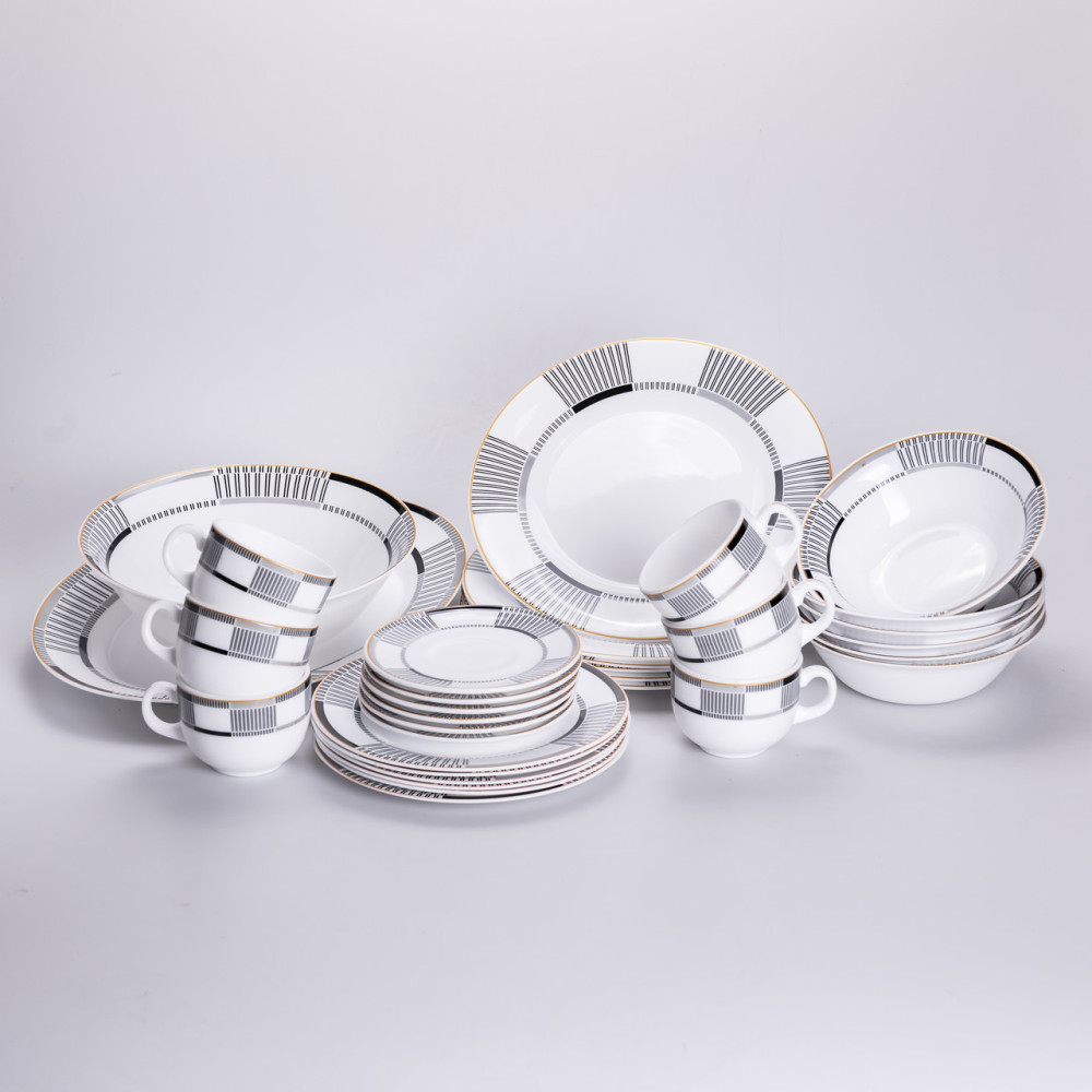Изображение Столовый сервиз из фарфора Geometry на 6 персон 32 предметов HP-HK-6 ИМ Light-Deco 8 