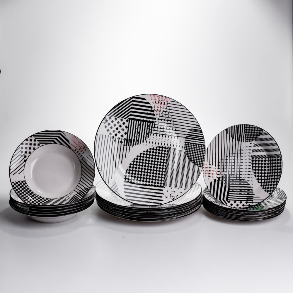 Зображення Столовый сервиз на 6 персон 18 предметов набор фарфоровых тарелок HP-HK-A3 ИМ Light-Deco 