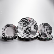 Столовый сервиз на 6 персон 18 предметов набор фарфоровых тарелок HP-HK-A3