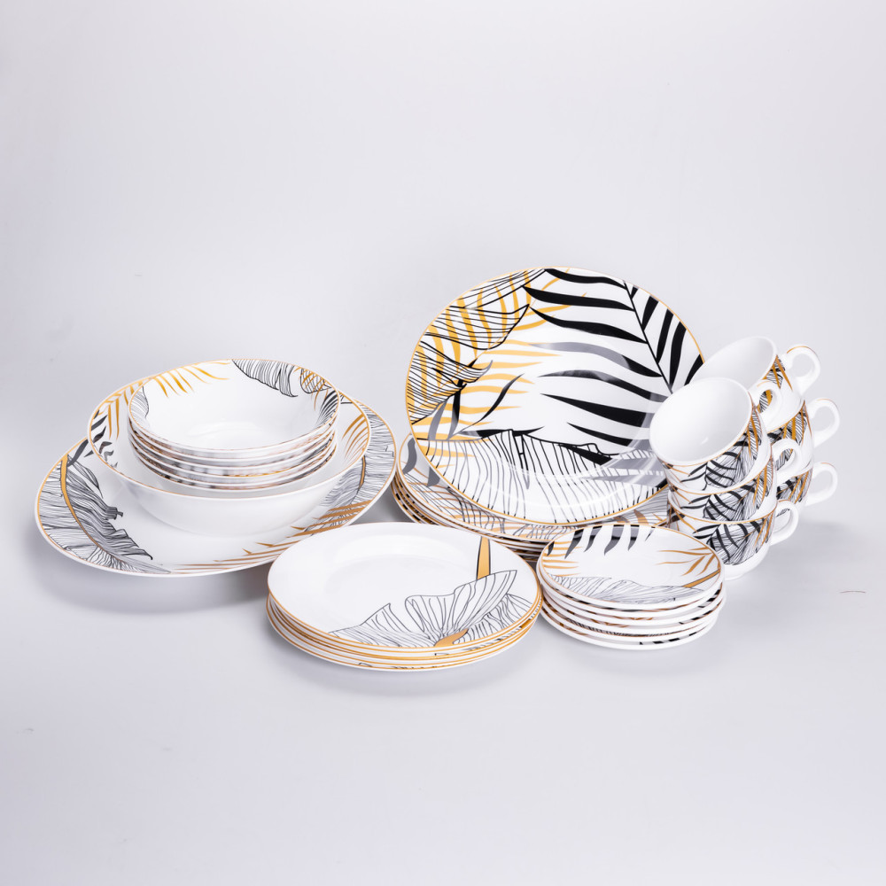 Зображення Столовый сервиз из фарфора Palm на 6 персон 32 предметов HP-HK-7 ИМ Light-Deco 