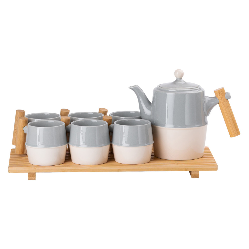 Зображення Чайний набір Light House на 6 персон з бамбуковою підставкою LG-30001) сірий ИМ Light-Deco 