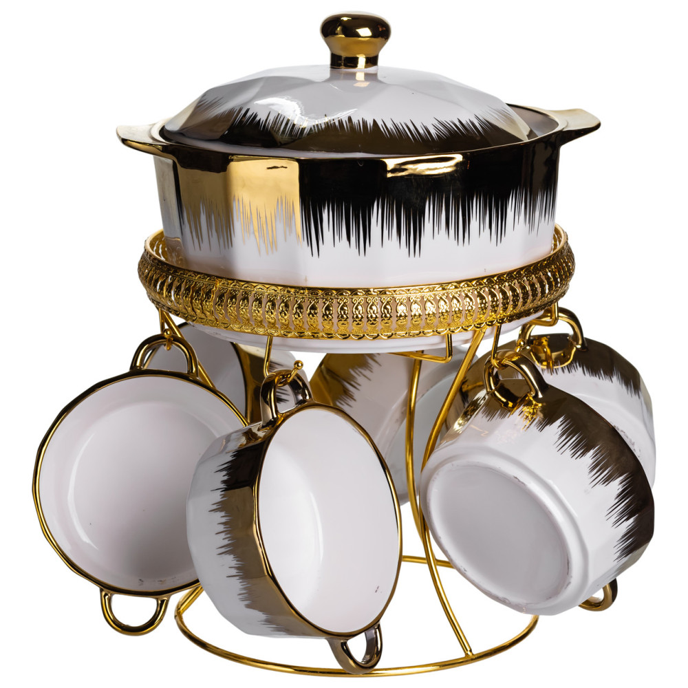 Зображення Суповой сервиз на 6 персон супница 2 (л) на подставке с бульонницами 300 (мл) тарелки для супа ML-T35 ИМ Light-Deco 5 