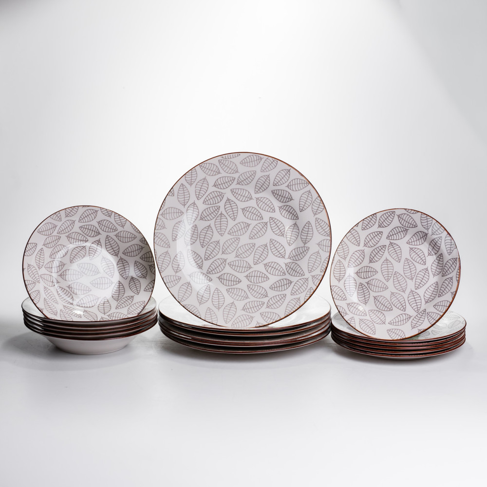 Зображення Столовый сервиз на 6 персон 18 предметов набор фарфоровых тарелок HP-HK-A6 ИМ Light-Deco 