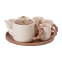 Зображення Чайний сервіз Light House на 6 персон з фарфоровою підставкою LG-30010 бежево-кавовий ИМ Light-Deco 
