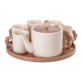 Зображення Чайний сервіз Light House на 6 персон з фарфоровою підставкою LG-30010 бежево-кавовий ИМ Light-Deco 4 