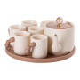 Зображення Чайний сервіз Light House на 6 персон з фарфоровою підставкою LG-30010 бежево-кавовий ИМ Light-Deco 5 
