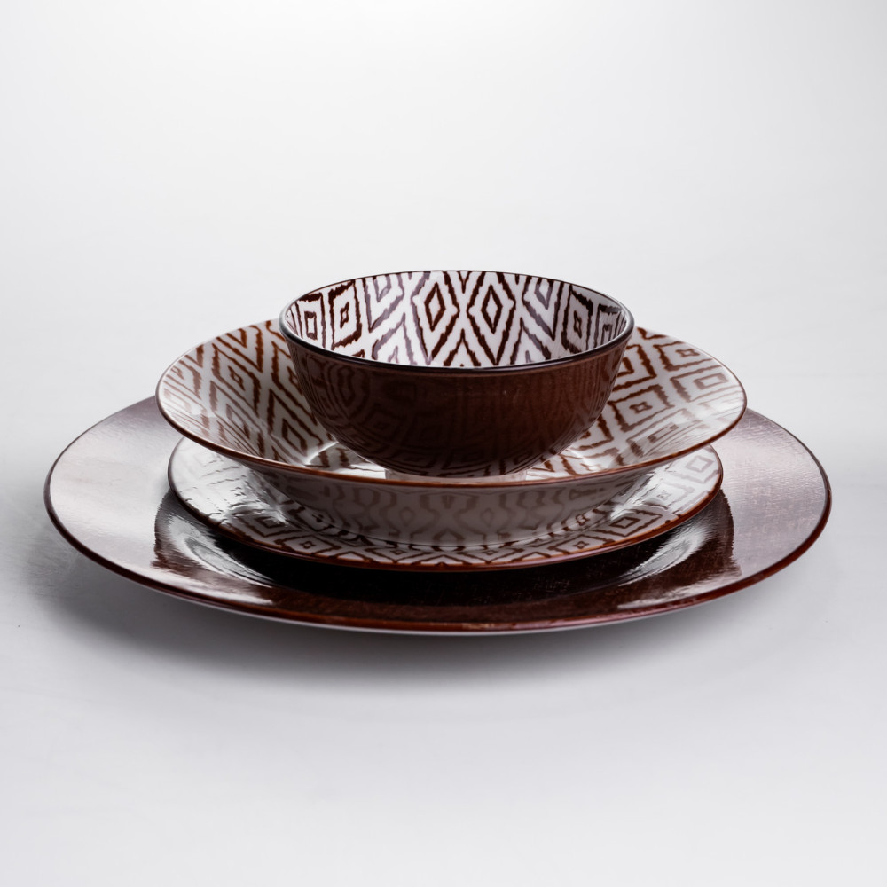 Зображення Столовый сервиз на 6 персон 24 предмета фарфоровый HP-HK-A10 Коричневый ИМ Light-Deco 2 