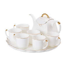 Чайний набір Light House на 6 персон, із заварювальним чайником та підставкою LG-30005 білий