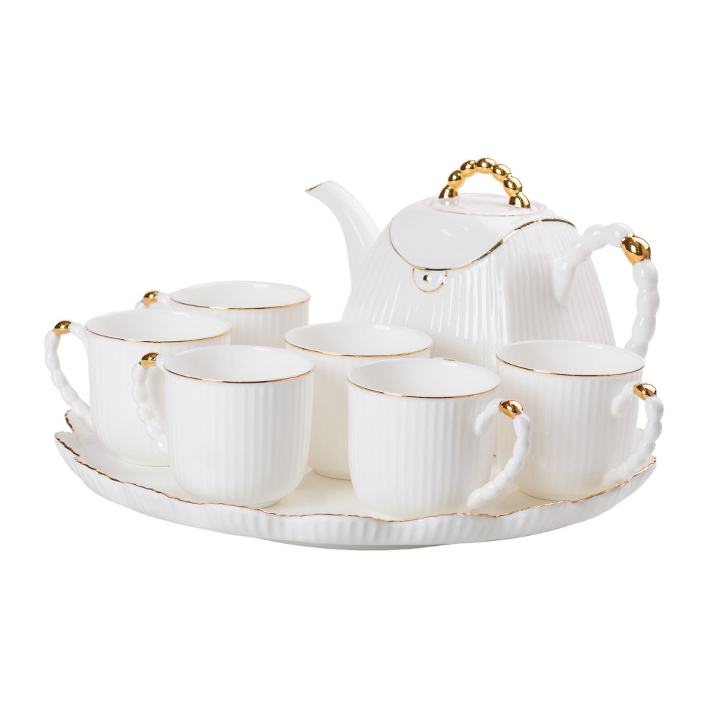 Зображення Чайний набір Light House на 6 персон, із заварювальним чайником та підставкою LG-30005 білий ИМ Light-Deco 7 