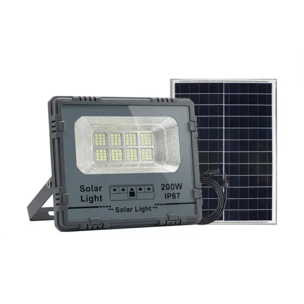 Зображення Вуличний LED прожектор на сонячних батареях Light House LG-20540 сірий 200 Вт 28.5x24.2x6.5 см ИМ Light-Deco 
