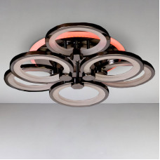 Люстра LED Light House DS-14605/3+3BHR LED 3color dimmer з диммером та LED підсвічуванням, колір чорний хром, 115W