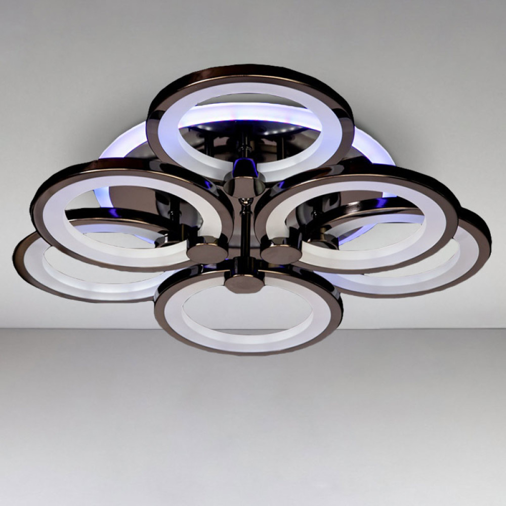 Зображення Люстра LED Light House DS-14605/3+3BHR LED 3color dimmer з диммером та LED підсвічуванням, колір чорний хром, 115W ИМ Light-Deco 1 