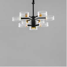 Люстра підвісна LED Light House SRS-16448-6+3 BLACK+GD 98W чорний