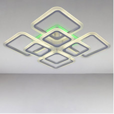 Люстра стельова LED з RGB підсвічуванням Light House NM-16470/4+4 WH RGB 192W+30W білий